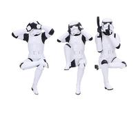 Nemesis Now Three Wise Sitting Stormtrooper Figurines 11cm, Resin, White, Official Original Stormtrooper, Three Wise Shelf Sitters, Sci-Fi Movie Collectible, Cast in the Finest Resin, Hand-Painted