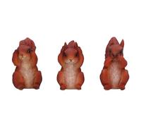 Nemesis Now Three Wise Squirrels 9cm, Red, Squirrel Gift