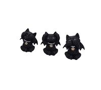 Nemesis Now Three Wise Vampuss Cat Figurines, 9cm, Black, Vampire Cats, Witch Gift, Halloween Decoration, Cast in Finest Resin, Lovingly Hand-Painted