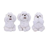 Nemesis Now Three Wise Westies Figurines, White, 8cm, U4461N9