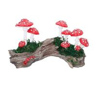Nemesis Now Toadstool Trunk Mushroom Ornament - Resin Woodland Sculpture with Red Toadstools, Hand-Painted Fantasy Decor, Fairy Garden Accent