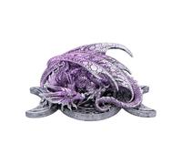 Nemesis Now Triple Moon Treasure Figurine 21.3cm, Resin, Purple, Triple Moon Dragon Sculpture, Gothic Fantasy Merchandise, Cast in the Finest Resin, Hand-Painted