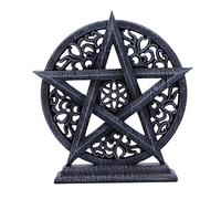 Nemesis Now Twilight Pentagram Ornament 15.5cm, Resin, Silver, Pentagram Ornament, Original Pentagram Symbol, Intricate Pattern, Expertly Hand-Painted, Cast in the Finest Resin