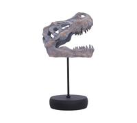 Tyrannosaurus Rex Skull on Plinth 24.2cm - Fossilised T-Rex Skull Ornament, Prehistoric Dinosaur Display Figure