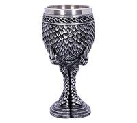 Nemesis Now U4708P9 Grey Scale Dragon Claw Goblet 16.7cm, Resin w. Stainless Steel