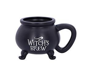 Nemesis Now U4791P9 Smooth Black Witch's Brew Cauldron Mug 13.5cm, Resin w. Stainless Steel