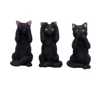 Nemesis Now U4802P9 Three Wise Felines 8.5cm, Black