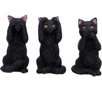 Nemesis Now U4802P9 Three Wise Felines 8.5cm, Black