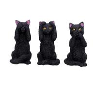 Nemesis Now U4802P9 Three Wise Felines 8.5cm, Black