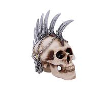Nemesis Now U4945R0 Chain Blade Mohican Mohawk Knife Skull Ornament, Natural Bone Colour