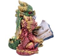 Nemesis Now U5026R0 Tales of Fire Reading Book Dragon Figurine, Polyresin, Multi