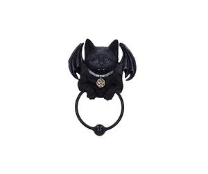 Nemesis Now Vampuss Cat Door Knocker, 20cm, Resin, Black Bat Cat, Witch Gift, Halloween Decoration, Cast in the Finest Resin, Expertly Hand-Painted