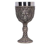 Nemesis Now Wild Thirst Chalice 20cm, Resin, Bronze, Bronze Wolf Chalice, Knot Detailing Stem, Wolf Giftware, Removable Stainless Steel Insert, Cast in The Finest Resin, Expertly Hand-Painted