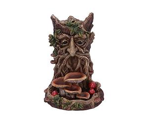 Nemesis Now Wisest Dryad Backflow Incense Burner 18cm - Green Man Tree Spirit - Hand-Painted Resin Ornament