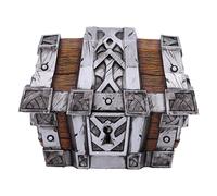 Nemesis Now Treasure Chest Box Silverbound – 10.5cm Resin – Official World of Warcraft, Silver/Brown