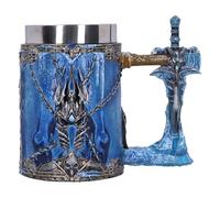 Nemesis Now Tankard The Lich King - Official World of Warcraft Resin, Stainless Steel Insert, Blue