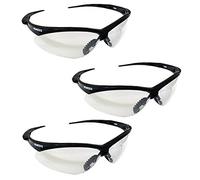 Nemesis Safety Glasses, Black Frame, Clear Lens, pack of 3