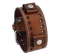 Nemesis #STH-B Brown Wide Leather Cuff Wrist Watch Band
