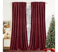Nemia Burgundy Velvet Curtains Thermal Insulated Blackout Curtain for Bedroom Window Living Room Darkening Luxury Vintage 96 Inches Long Heavy Drapes Panels Rod Pocket Set of 2