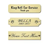 NEMOCI 3" W x 3/4" H Personalized Name Plates Custom Solid Brass Plaque | Engraved Name Plaque for Trophy, Urn,Picture Frame,Art Tag with Adhesive Backing or Screws 3-0.75in