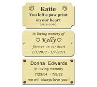 NEMOCI 4" W x 2" H Personalized Name Plates Custom Engraved Name Plaque | Solid Brass Plaque for Urn,Trophy,Picture Frame,Art Tag with Adhesive Backing or Screws 4-2 in