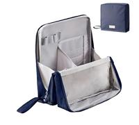 Nemocon Makeup Bag,Standing Makeup Bag - Portable,Large Capacity Multi-purpose Large Capacity Oxford Cloth Standing Makeupbag Portable, Aterproof,Compartments and Handle, Blue, Makeup Bag