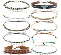 nemokamai 10 Pcs Hat Bands for Men Women, Cowboy Hat Belt for Western Straw Fedora Felt Hats Multi, Multi, One size