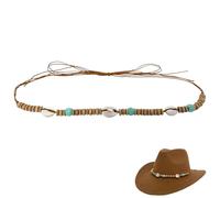 nemokamai Cowboy Hat Bands for Women Men, Braided Hat Band for Western Straw Fedora Felt Hats, Conch Shell Cowgirl Hat Decorating Multicolor, Multicolor, One size