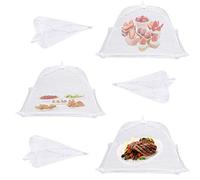 Nemor Mesh Food Covers 6 Pack 17" Pop-Up Umbrella Reusable and Collapsible Tent Large Cake Covers Screen Net for Outdoors Parties Picnics BBQ Camping Keeping Out Flies Bugs Mosquitos