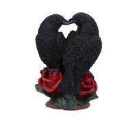 Nemsis Now Raven Romance Statue - 20cm Hand-Painted Figurine with Intricate Details - Gothic Home Decor Crow Sculpture - Red Rose Base for Collectors