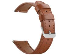 NEMUALL Leather Watch Strap with Rose Gold/Black/Silver Buckle, 18mm Classic Elegant Quick Release Replacement Bands for Women,18MM Brown