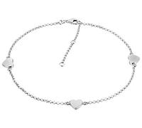 Nenalina Anklet 925 Sterling Silver with 3 Heart Pendant Women Small