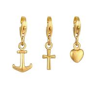 Nenalina Cross Anchor Heart charm made of 925 sterling silver