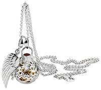 Nenalina EFS-010 Women's Necklace with Angel Whisperer Pendant, Chime Ball and Angel Wing Pendant Set with Garnet