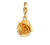 Nenalina Golden Rose charm made of 925 sterling silver | suitable for all popular Charm-Club Clasp-Charms charm-straps and charm-bracelets
