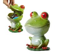 NENBOLEC Cookie Jar Candy Dish Snack Tray Frog Figurine Sculpture Modern Decor Statue Crafts Animal Gifts Polyresin Arts Ornament Green 25cm