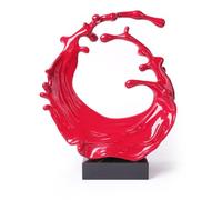 NENBOLEC Modern Figurine Arts Ocean Decor Abstract Sculpture Sea Wave Statue Gifts Home Ornament Table Centerpiece Crafts Polyresin Red 42cm