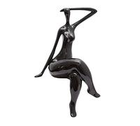 NENBOLEC Sculpture Arts Lady Figurine Yoga Decor Woman Statue Modern Gifts Abstract Ornament Polyresin Table Centerpiece Crafts Black 40cm