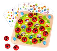 Nene Toys Ladybug?s Garden Memory Game ? Wooden Matching Game for Kids Age 3 4 5 Years Old ? Family Game with 10 Fun Patterns ? Educational Toy for
