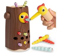 Nene Toys Little Woodpecker, Montessori Toy for Toddlers 2-4 Years Old - Educational Magnetic Toy for Kids 2 3 Years, Enhances Fine Motor Skills and Color Recognition - Gift for Boys and Girls