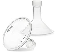 Nenesupply 15mm Oval Flanges Compatible with Medela Breast Pump Parts Flange Accessories. Work with Pump in Style Parts Symphony Parts Swing Maxi Harmony Breastpumps (19mm Classic)
