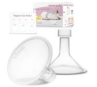 Nenesupply 17mm Oval Flanges Compatible with Medela Breast Pump Parts Flange Accessories. Work with Pump in Style Parts Symphony Parts Swing Maxi Harmony Breastpumps (17mm Classic)