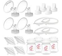 Nenesupply Pump Parts Compatible with Spectra S2 S1 9 Plus Breast Pump to Replace Spectra Pump Parts S2 Accessories Flange 17mm Duckbill Valve Tubing Bottles Backflow Protector (17mm - 4 Sets)