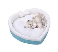 NENGGE Cat Bed Cute Heart-Shaped Pet Bed for Cats Dogs Cotton Velvet Soft Kitty Puppy Sleeping Beds Kennel Warm Pet Nest Cat Accessories,Green,L