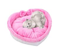 NENGGE Cat Bed Cute Heart-Shaped Pet Bed for Cats Dogs Cotton Velvet Soft Kitty Puppy Sleeping Beds Kennel Warm Pet Nest Cat Accessories,Pink,M
