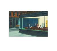 NENGKUAI Edward Hopper Nighthawks Wall Art Poster Canvas Print Decorative Painting; Unframe; 12x18inch(30x45cm)