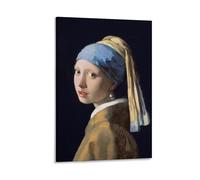 NENGKUAI Johannes Vermeer's Girl with A Pearl Earring Wall Art Poster Canvas Print Decorative Painting; Frame; 16x24inch(40x60cm)