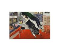 NENGKUAI Marc Chagall Poster The Birthday The Kiss Wall Art Poster Canvas Print Decorative Painting; Unframe; 24x36inch(60x90cm)
