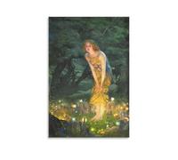 NENGKUAI Midsummer Eve by Edward Robert Hughes Wall Art Poster Canvas Print Decorative Painting; Unframe; 12x18inch(30x45cm)