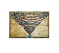 NENGKUAI Sandro Botticelli The Map of Hell, Dante The Divine Comedy (1485) Wall Art Poster Canvas Print Decorative Painting; Unframe; 24x36inch(60x90cm)